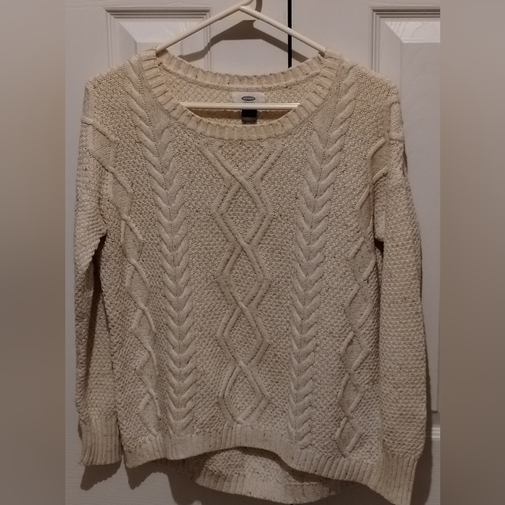 Old Navy Women's Size SP Cream Cable Knit Sweater